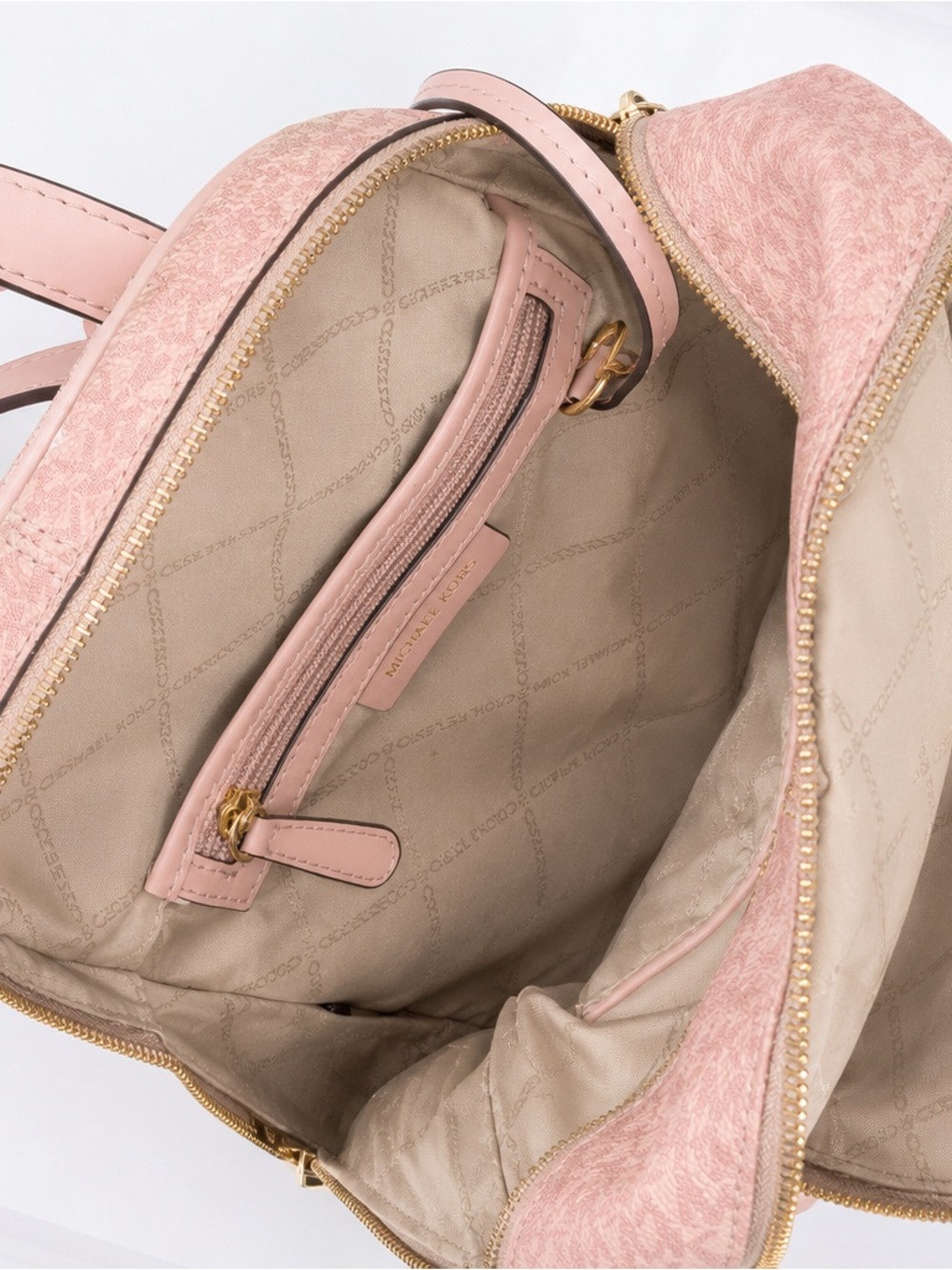 Michael Kors Pink Signature Medium Backpack - Picture 3 of 3